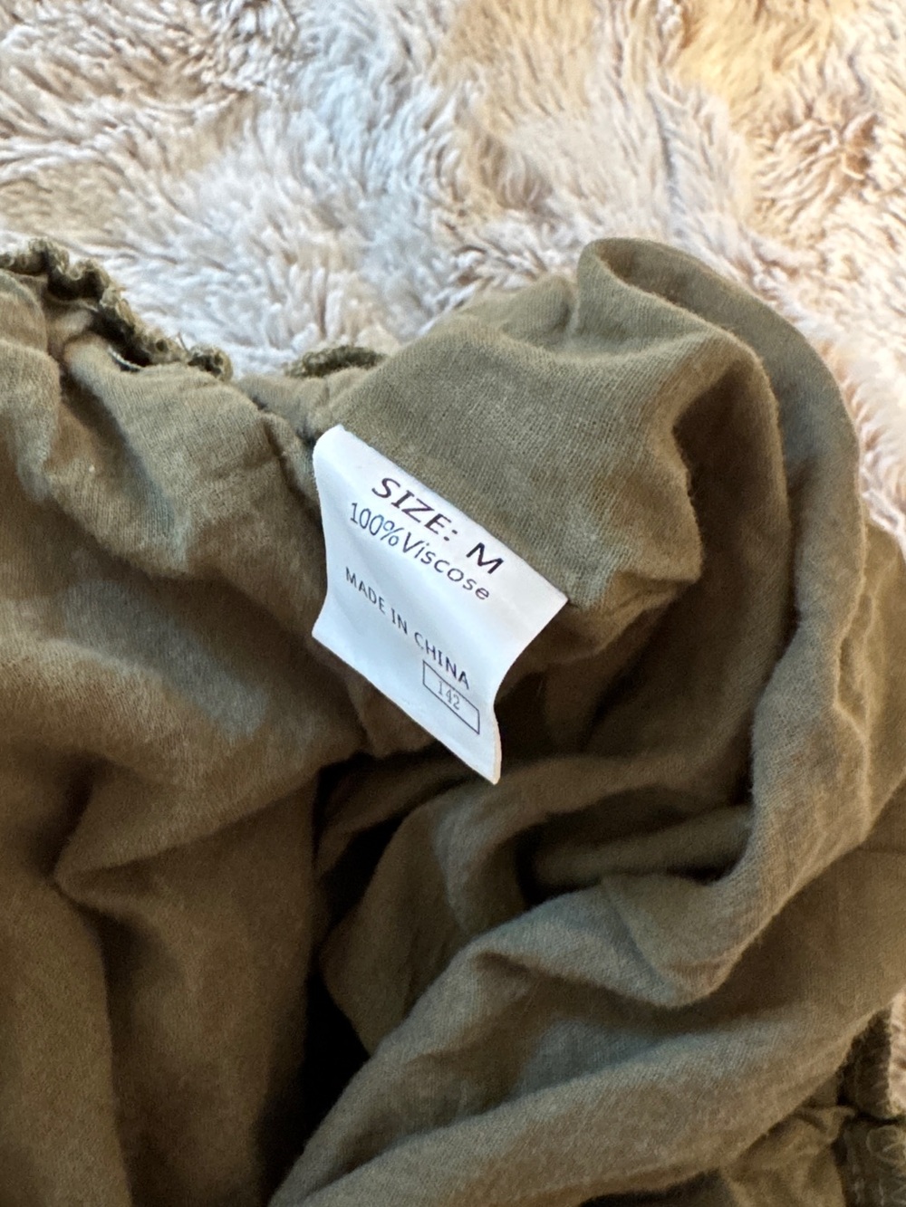 Olive Green Wide Leg Drawstring Pants - Picture 3 of 3